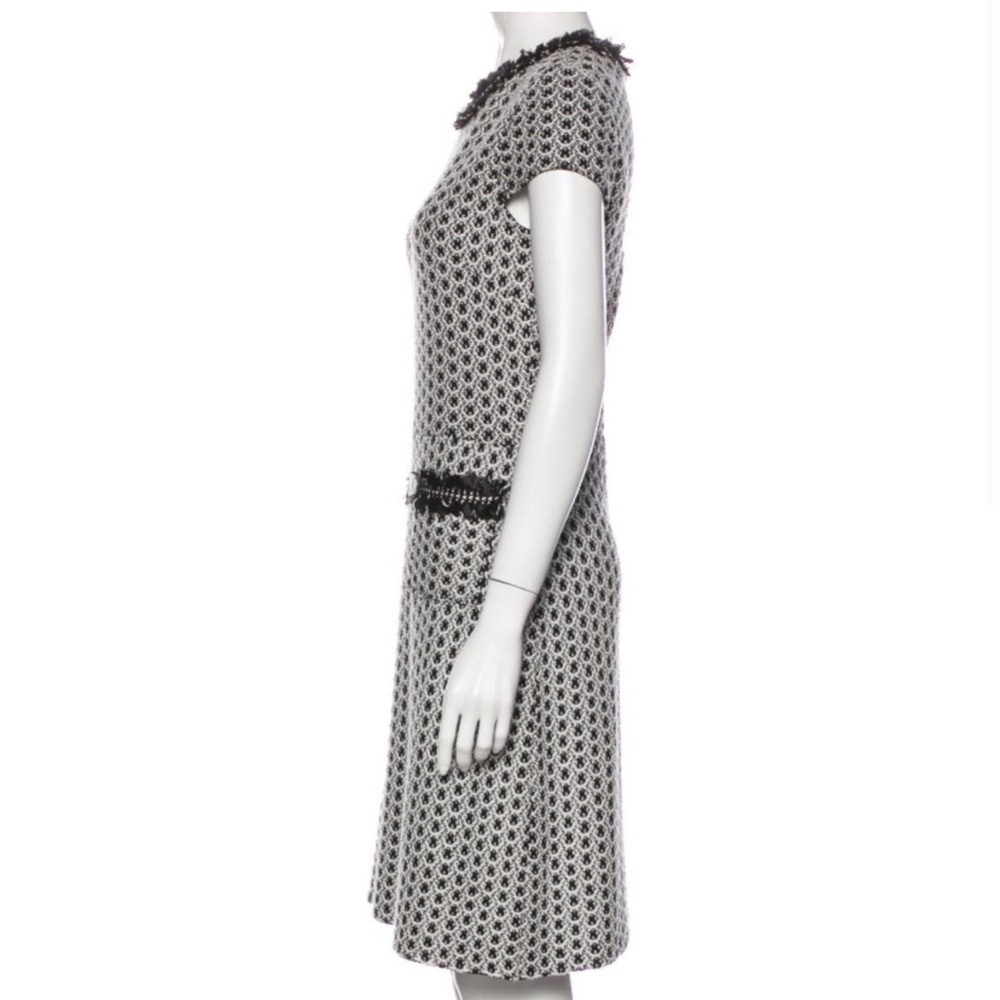 St. John Black and White Weave Knit Dress